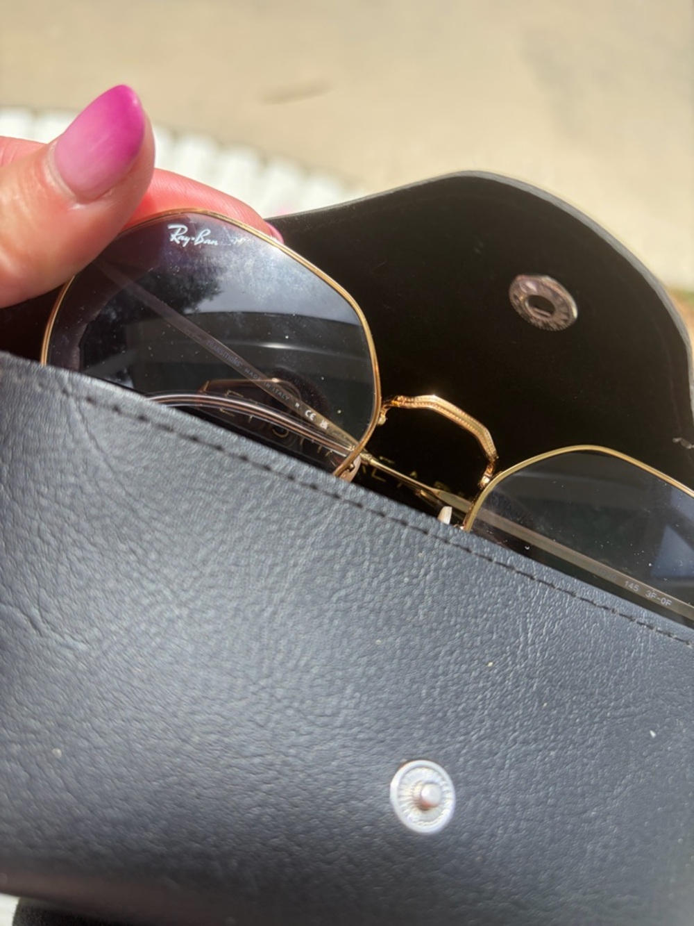 Ray-Ban Women's Gold Frame Clear Lense Glasses that turn to Shades in the Sun